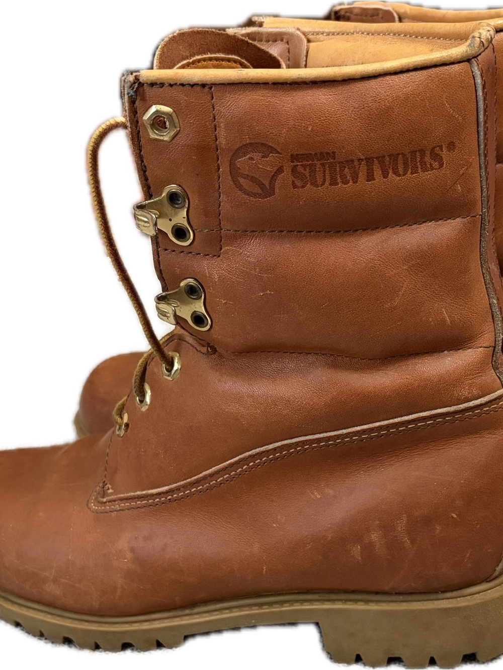 VINTAGE Survivors Men’s 7M Genuine Leather Work Boots Brown - Picture 5 of 5